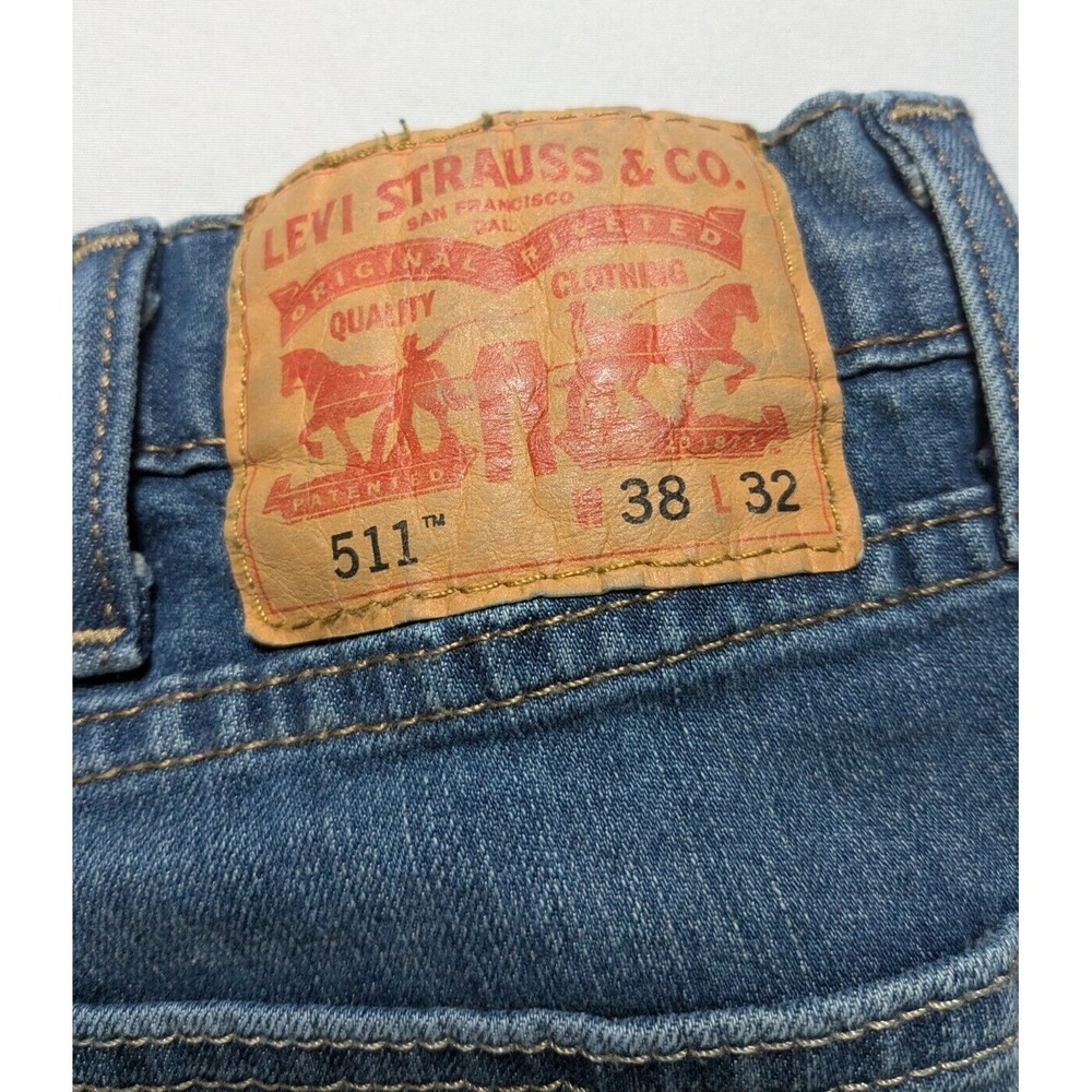 LEVIS 511 SLIM FIT Men 38X31 Stretch Denim Blue Jeans - Picture 4 of 15